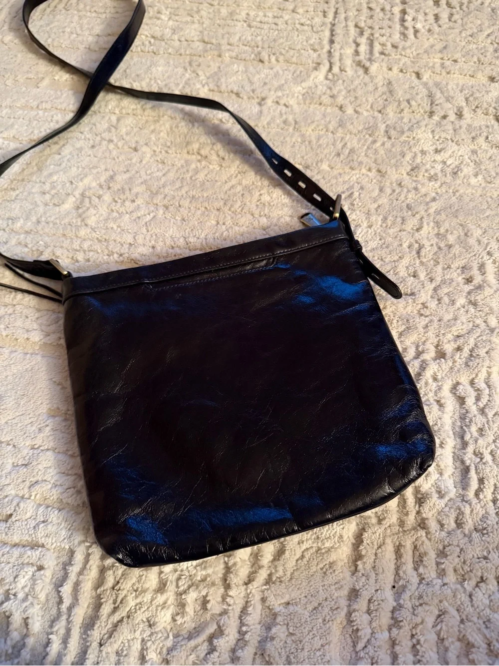 HOBO Classic Black Leather Crossbody Bag - Sleek Everyday Style